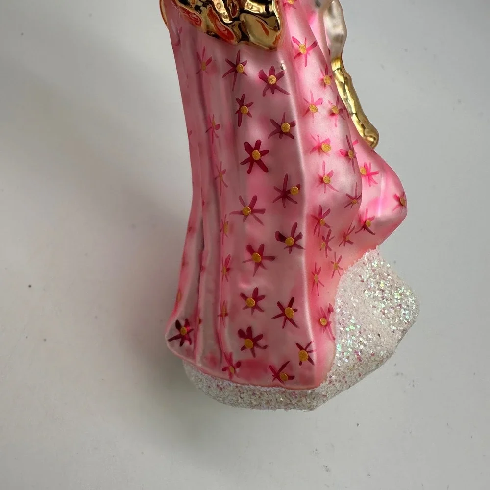 Christopher Radko HEAVENLY TRIUMPH 1996 Christmas Ornament, Angel, Horn, Pink‎